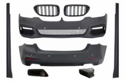 Komplett karosserisett egnet for BMW 5-serie G30 (2017-opp) med sentrale nyregitter og eksospottespisser M-Tech-design uten Distronic