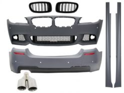 Komplett karosserisett egnet for BMW F10 5-serien (2011-) M-Technik Design med eksospottespisser M-Power Design og Griller Double Stripe M Design