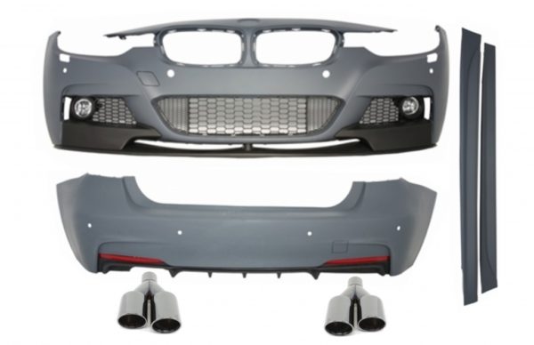 Komplett kroppssett egnet for BMW F30 (2011-up) M-Performance Design + Eksoslyddemper tips Quad M-Power Black |