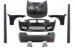 Komplett karosserisett egnet for BMW F30 (2011-2019) EVO II M3 CS-stil uten tåkelys med frontskjermer og panserpanser og tips krom