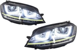 Alternative view of Komplett karosserisett egnet for VW Golf 7 VII 5G1 (2012-2017) R400 Design med komplett eksosanlegg og frontlykter 3D LED DRL Gul FLYTENDE dynamiske sekvensielle svinglys