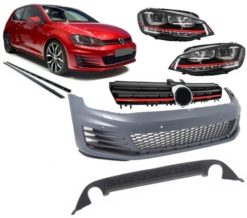 Komplett karosserisett egnet for VW Golf 7 VII 2013-2016 GTI Look med frontgitter og frontlykter LED DRL