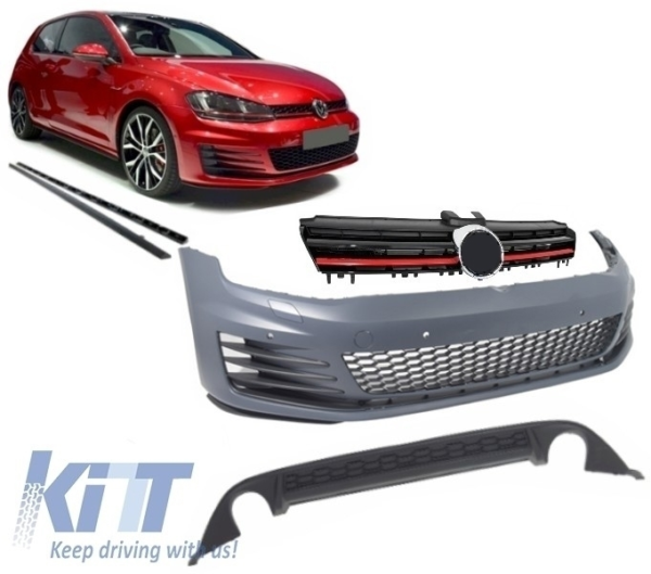 Komplett karosserisett egnet for VW Golf 7 VII 2013-2016 GTI Look med frontgitter |