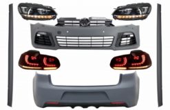 Komplett karosserisett egnet for VW Golf VI 6 MK6 (2008-2013) R20 Design med frontlykter og baklys Dynamisk svinglys Kun høyre