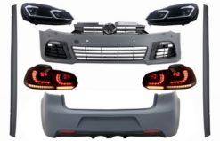 Komplett karosserisett egnet for VW Golf VI 6 MK6 (2008-2013) R20-design med dynamisk sekvensielt svinglys