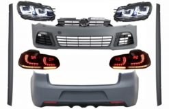 Komplett karosserisett egnet for VW Golf VI 6 MK6 (2008-2013) R20 Design med frontlykter LED RHD og baklys Dynamic Turning Light