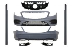 Komplett karosserisett med svart sentralgitter eksospottespisser egnet for Mercedes E-klasse W213 (2016-2019) GT-R E43 E53 Sport Line Design