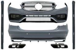 Komplett karosserisett med svarte eksosspisser som passer for Mercedes E-Klasse W212 Facelift (2013-2016) E63 Design