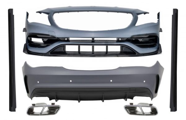 Komplett kroppssett med eksospottespisser Krom egnet for Mercedes CLA C117 W117 (2013-2018) Facelift CLA45 Design