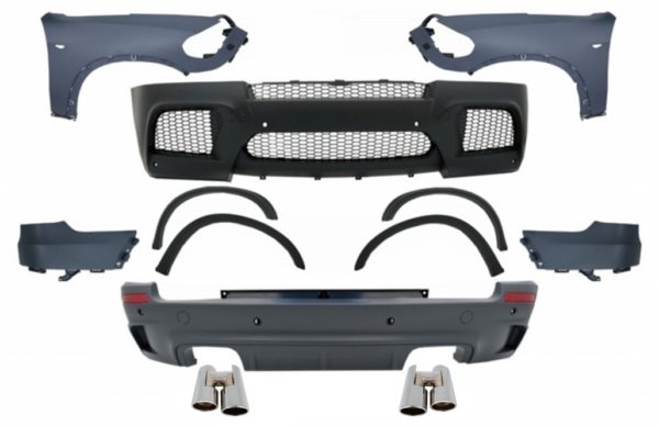 Komplett karosserisett med forskjermer og eksospottespisser Krom egnet for BMW X5 E70 (2007-2013) X5M M Design