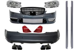 Stylingsett med frontgrill piano svart - Mercedes-Benz S-klasse W221 2005-2009 (LWB) Facelift A-Design