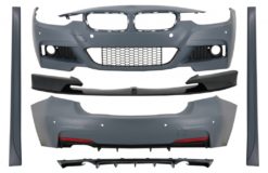 Komplett karosserisett med frontspoilersplitter og diffuser Dobbelt utløp enkel eksos egnet for BMW 3-serie F30 (2011-2019) M-Performance Design Carbon
