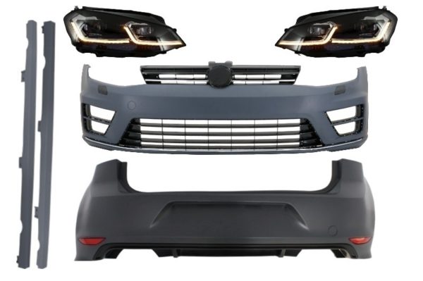 Komplett kroppssett med G7.5 Look Frontlykter LED dynamiske svinglys egnet for VW Golf 7 VII (11/2012-07/2017) R Design