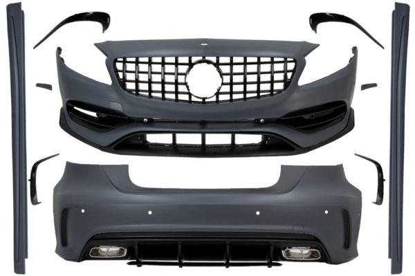 Komplett karosserisett med gitter egnet for Mercedes A-klasse W176 (2012-2018) Facelift A45 Design |