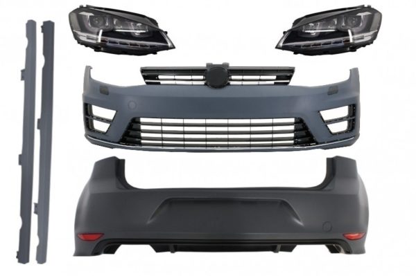 Komplett karosserisett med frontlykter 3D LED DRL egnet for VW Golf 7 VII (11/2012-07/2017) R Design |