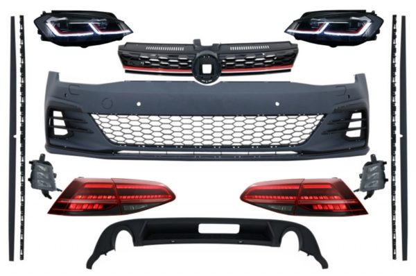 Komplett karosserisett med front- og baklys LED egnet for VW Golf 7.5 VII Facelift (2017-up) GTI Design