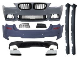 Komplett kroppssett med nyregitter egnet for BMW 5-serie F10 (2010-2017) M-Technik 550i Design Brilliant Black Edition