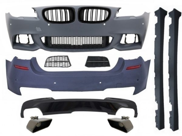 Komplett kroppssett med nyregitter egnet for BMW 5-serie F10 (2010-2017) M-Technik 550i Design Brilliant Black Edition |