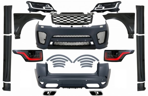 Komplett kroppssett med LED-frontlykter og baklys egnet for Range Rover Sport L494 (2013-2017) Konvertering til 2019 SVR-design |