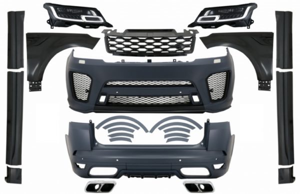 Komplett kroppssett med LED-frontlykter egnet for Range Rover Sport L494 (2013-2017) Konvertering til 2019 SVR-design |