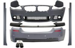 Komplett kroppssett med spoilerleppe og speildeksler Bakre karbon- og eksospottepotte Matt karbon egnet for BMW 5-serie F10 Non LCI (2011-2014) M Design