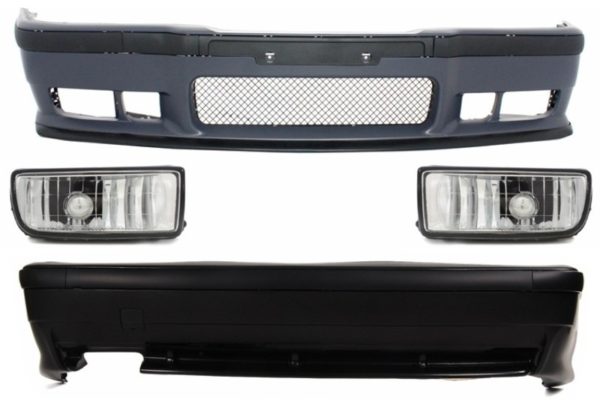 Komplett karosserisett egnet for BMW 3-serie E36 (1992-1998) M3-design med krom tåkelys