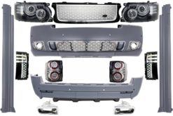 Komplett konvertering Autobiography Design Body Kit egnet for Land Range Rover Vogue L322 (2002-2009) Ettermontering til ansiktsløftning Black Silver Grille Edition 2010+