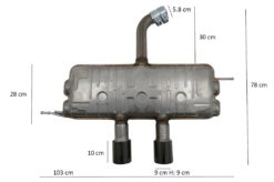 Alternative view of Komplett eksosanlegg egnet for VW Golf 5 R32 (2003-2007) Golf 6 R20 (2008-2013) Catback lyddemper Piano Black