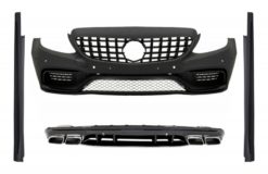 Komplett støtfanger foran med diffuser og sideskjørt egnet for MERCEDES C-klasse W205 S205 (2014-2020) kun AMG Spot Line