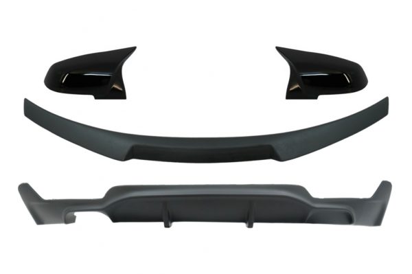 Konverteringspakke til M Performance Design Luftdiffuser med bagasjeromsspoiler og speildeksler egnet for BMW 4-serie Coupe F32 (2013-up) matt svart |