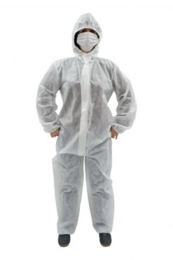 Kjeledress Overall Støvtett arbeidstøy Jumpsuit 100 % polypropylen med hette Engangsstørrelse M/L