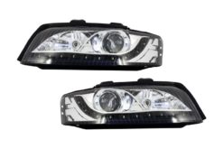 DAYLIGHT Frontlykter egnet for Audi A4 B6 8E (10.2000-10.2004) LED DRL Sort