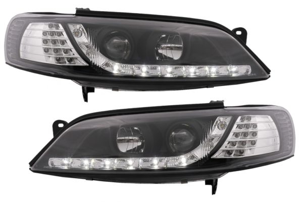 Dagslys LED-frontlykter egnet for Opel Vectra B (11.1996-12.1998) LHD Black