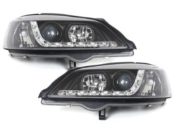 DAYLINE Frontlykter egnet for Opel Astra G (09.1997-02.2004) DRL Sort