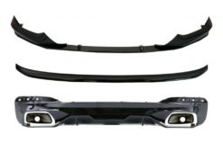 Diffuser med eksosspisser og frontspoiler Leppe- og spoiler egnet for BMW 5-serie G30 Limousine (2017-up) 540 M Performance Look Piano Black