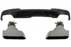 Dobbel utløpsluftspreder Brilliant Black Edition egnet for BMW F10 F11 (2011-2017) med eksospottespisser Sport M-Teck 550i V8 LCI Square Design