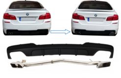 Dobbel utløpsluftdiffuser - BMW 5-serie F10 (2011-2017) M-Performance 550i Design med eksosanlegg