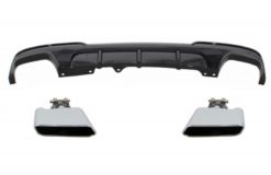 Dobbel utløpsluftspreder egnet for BMW 5-serie F10 F11 (2011-2017) med eksospottespisser M-Performance Design Piano Black