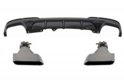 Dobbel utløpsluftspreder egnet for BMW 5-serie F10 F11 (2011-2017) med eksospottespisser M-Performance Design Piano Black