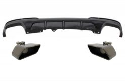 Dobbel utløpsluftspreder egnet for BMW 5-serie F10 F11 (2011-2017) med eksospottespisser M-Performance Design Piano Black