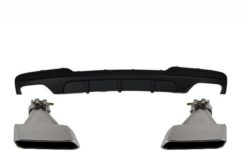 Dobbel utløpsluftspreder egnet for BMW F10 5-serien (2011-2017) M-Performance Design med eksospottespisser V8 LCI Square Design