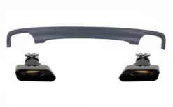 Dobbel utløpsluftspreder egnet for BMW F10 F11 Sedan Touring 5 Series (2011-2017) 550i Design med eksospottespisser Firkantet design