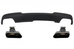 Dobbel utløpsluftspreder egnet for BMW F10 F11 (2011-2017) med svarte eksospottespisser Sport M-Teck 550i V8 LCI Square