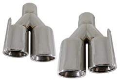 Eksospottespisser Quad egnet for BMW 3-serie E46 E90 E92 E93 F30 F31 4-serie F32 F33 F36 5-serie E60 F10 F11 G30 6-serie F06 F12 F13 M3 M5 M-Power Design