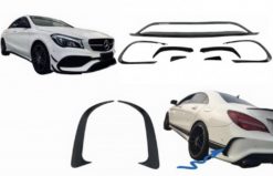 Forreste og bakre støtfangersplittere Finner Aero-konverteringssett egnet for Mercedes CLA W117 Facelift (2016-2018) CLA45 Design Canards Piano Black