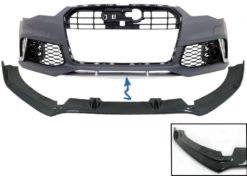 Front Bumper Add-On Spoiler Lip passende for Audi A6 C7 4G RS6 (2011-2018) Real Carbon