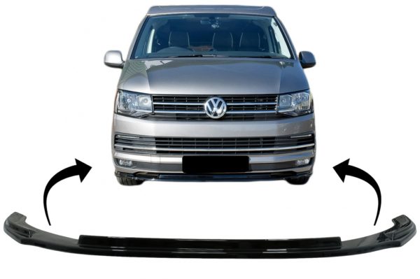 Front Bumper Add-on Spoiler Lip passende for VW Transporter T6 (2015-up) Glossy Black |