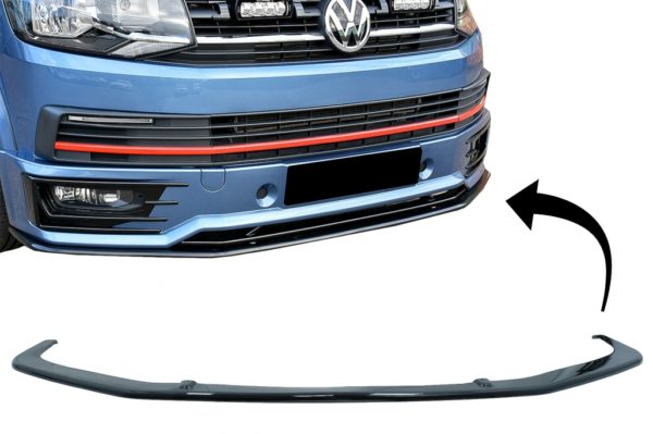 Front Bumper Add-on Spoiler Lip egnet for VW Transporter T6 SPORTLINE (2015-up) Glossy Black |