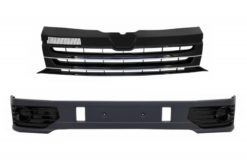 Front Bumper Add-on Spoiler egnet for VW Transporter Multivan Caravelle T5 T5.1 Facelift (2010-2015) med Merkeløs Front Debadged Grille Sportline Design