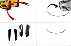 Front Bumper Flaps Sidefinner Flacs egnet for Mercedes A Class W177 V177 (04.2018-) med Front Bumper Lip Extension A35 Design Black Edition